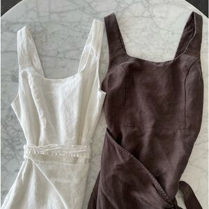 Aritzia Midi Dresses in White and Brown